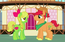 Size: 592x391 | Tagged: artist needed, safe, oc, oc only, oc:sweet apple, oc:washington apple, applejack's parents