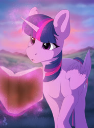 Size: 3338x4538 | Tagged: safe, artist:silentwulv, twilight sparkle, twilight sparkle (alicorn), alicorn, pony, absurd resolution, book, female, levitation, magic, mare, reading, solo, telekinesis