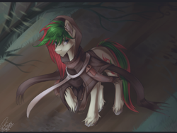 Size: 1400x1050 | Tagged: safe, artist:orfartina, oc, oc only, earth pony, pony, clothes, male, solo, stallion, unshorn fetlocks, walking