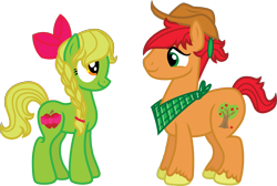 Size: 2471x1657 | Tagged: safe, artist:inkrose98, oc, oc only, oc:sweet apple, oc:washington apple, applejack's parents, simple background, transparent background