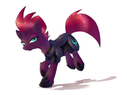 Size: 1707x1280 | Tagged: safe, artist:kaliner123, tempest shadow, pony, unicorn, my little pony: the movie, armor, broken horn, eye scar, female, looking at you, mare, scar, simple background, solo