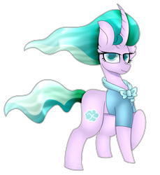 Size: 2737x2984 | Tagged: safe, artist:tomboygirl45, mistmane, pony, unicorn, campfire tales, clothes, colored pupils, curved horn, female, high res, mare, raised hoof, simple background, solo, transparent background