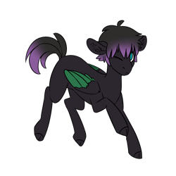Size: 1024x1024 | Tagged: safe, artist:cinnamonsparx, oc, oc only, oc:electric night, pegasus, pony, colored wings, colt, male, multicolored wings, one eye closed, simple background, solo, transparent background, wink