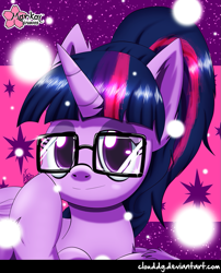 Size: 807x1000 | Tagged: safe, artist:clouddg, sci-twi, twilight sparkle, twilight sparkle (alicorn), alicorn, pony, equestria girls ponified, glasses, looking at you, ponified, ponytail, smiling, solo