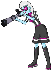 Size: 2343x3128 | Tagged: safe, alternate version, artist:artemis-polara, photo finish, equestria girls, friendship games, photo finished, boots, camera, clothes, female, shoes, skirt, solo