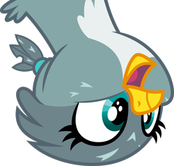 Size: 5000x4751 | Tagged: safe, artist:dashiesparkle, gabby, griffon, .svg available, absurd resolution, bust, portrait, simple background, solo, transparent background, upside down, vector