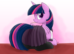 Size: 2600x1915 | Tagged: safe, artist:j24262756, twilight sparkle, twilight sparkle (alicorn), alicorn, pony, atg 2017, blushing, clothes, female, looking at you, looking back, mare, newbie artist training grounds, solo