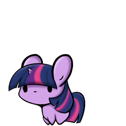 Size: 600x600 | Tagged: dead source, safe, artist:bleedshark, twilight sparkle, alicorn, pony, unicorn, chibi, female, mare, simple background, solo, transparent background