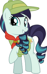 Size: 4917x7717 | Tagged: safe, artist:jhayarr23, coloratura, earth pony, pony, absurd resolution, bandana, camp friendship, clothes, cute, female, filly, hat, if only, rara, rarabetes, shirt, simple background, transparent background, vector