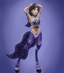 Size: 2300x2600 | Tagged: artist needed, safe, oc, oc only, oc:selene, satyr, armpits, midriff, offspring, parent:anon, parent:oc:anon, parent:princess luna