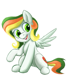 Size: 1400x1500 | Tagged: safe, derpibooru exclusive, oc, oc only, oc:sweety leaf, pegasus, pony, 2017 community collab, derpibooru community collaboration, simple background, smiling, solo, transparent background