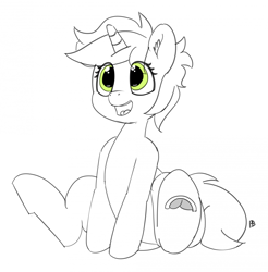 Size: 1280x1302 | Tagged: safe, artist:pabbley, sunshine smiles, pony, 30 minute art challenge, partial color, sitting, solo