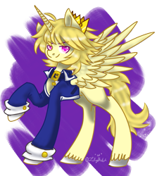 Size: 787x843 | Tagged: safe, artist:littlelilacsketch, oc, oc only, oc:prince lionel, alicorn, pony, alicorn oc, solo