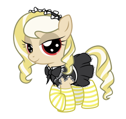 Size: 9420x8883 | Tagged: safe, artist:amarthgul, oc, oc only, oc:bright moon, earth pony, pony, absurd resolution, clothes, female, filly, maid, simple background, socks, solo, striped socks, transparent background, vector