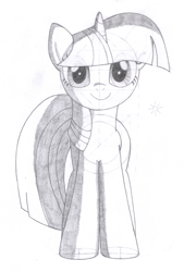 Size: 1144x1688 | Tagged: safe, artist:aafh, twilight sparkle, pony, unicorn, monochrome, solo, traditional art