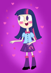 Size: 745x1054 | Tagged: safe, artist:04startycornonline88, twilight sparkle, human, equestria girls, blushing, humanized, solo