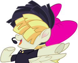 Size: 7779x6276 | Tagged: safe, artist:pink1ejack, songbird serenade, pegasus, pony, my little pony: the movie, absurd resolution, female, headworn microphone, mare, open mouth, pointing, simple background, singing, transparent background, vector