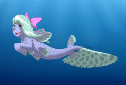 Size: 5128x3465 | Tagged: safe, artist:midnightfire1222, flitter, seapony (g4), absurd resolution, seaponified, solo, species swap, uncanny valley, underwater