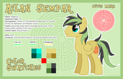 Size: 700x450 | Tagged: safe, artist:agletka, oc, oc only, oc:ailan, pegasus, pony, reference sheet