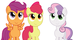 Size: 10000x5470 | Tagged: safe, artist:laberoon, apple bloom, scootaloo, sweetie belle, pony, the return of harmony, absurd resolution, cutie mark crusaders, looking up, simple background, transparent background, vector