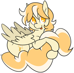 Size: 920x907 | Tagged: safe, artist:egophiliac, oc, oc only, oc:orange cream, pegasus, pony, commission, female, simple background, tongue out, transparent background