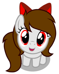 Size: 4000x5000 | Tagged: safe, artist:rsa.fim, part of a set, oc, oc only, oc:whisper hope, pegasus, pony, badumsquish's kitties, bow, female, looking at you, mare, mexican, red eyes, ribbon, simple background, smiling, tiny, tiny ponies, transparent background, vector