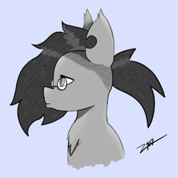 Size: 1280x1280 | Tagged: safe, artist:vylet pony, oc, oc only, oc:vylet, pony, bust, glasses, male, portrait, profile, simple background, solo, stallion