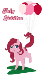 Size: 2330x3821 | Tagged: safe, artist:reachfarhigh, earth pony, pony, g3, balloon, female, g3betes, heart, july jubilee, mare, solo