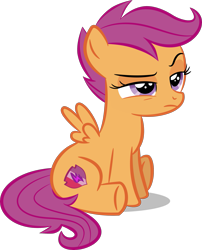 Size: 2015x2500 | Tagged: safe, artist:perplexedpegasus, scootaloo, pegasus, pony, annoyed, female, filly, simple background, solo, transparent background, vector