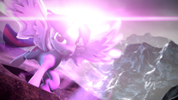 Size: 1920x1080 | Tagged: safe, artist:argodaemon, twilight sparkle, twilight sparkle (alicorn), alicorn, 3d, angry, magic, solo, source filmmaker