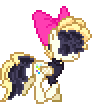 Size: 94x104 | Tagged: safe, artist:botchan-mlp, songbird serenade, pegasus, pony, my little pony: the movie, animated, bow, cute, desktop ponies, female, hair bow, hair over eyes, mare, pixel art, simple background, solo, songbetes, sprite, transparent background, trotting, walking