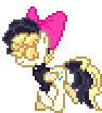Size: 94x104 | Tagged: safe, artist:botchan-mlp, songbird serenade, pegasus, pony, my little pony: the movie, animated, bow, cute, desktop ponies, female, hair bow, hair over eyes, mare, pixel art, simple background, solo, songbetes, sprite, transparent background, trotting, walking