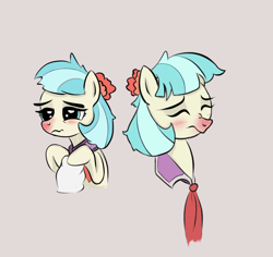 Size: 760x716 | Tagged: safe, artist:smartcookie, coco pommel, the saddle row review, bust, female, portrait, red nosed, sick, solo