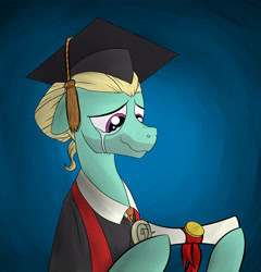 Size: 4961x5162 | Tagged: safe, artist:theravencriss, zephyr breeze, pony, flutter brutter, absurd resolution, crying, graduation, graduation cap, hat, solo