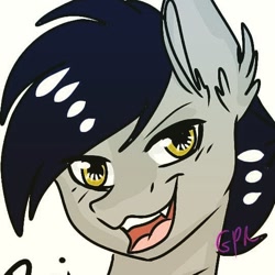 Size: 540x540 | Tagged: safe, artist:geeky purple kitty, oc, oc only, oc:johnathan de la poñe, bust, looking at you, open mouth, portrait, smiling, solo