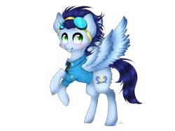 Size: 1024x768 | Tagged: safe, artist:akiraniji, artist:northlights8, soarin', pony, rearing, simple background, solo, transparent background, wonderbolts dress uniform