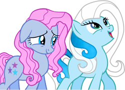 Size: 1040x753 | Tagged: safe, artist:canelamoon, oc, oc only, oc:berta, oc:blaueta, earth pony, pony, female, mare, simple background, transparent background