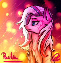 Size: 1000x1031 | Tagged: safe, artist:canelamoon, oc, oc only, oc:paula, earth pony, pony, bust, chest fluff, female, mare, portrait, smiling, solo