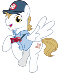 Size: 2600x3200 | Tagged: safe, artist:cheezedoodle96, pegasus, pony, secrets and pies, .svg available, baseball cap, cap, clothes, first aid kit, flying, hat, hermes (character), male, medic, paramedic, shirt, simple background, solo, stallion, svg, transparent background, vector