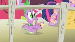 Size: 852x480 | Tagged: safe, screencap, spike, twilight sparkle, dragon, feeling pinkie keen