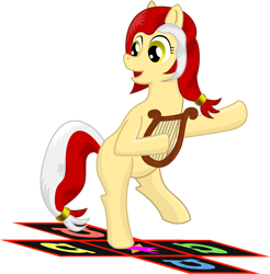 Size: 1630x1658 | Tagged: safe, artist:malte279, oc, oc only, oc:colonia, earth pony, pony, cologne, dancing, lyre, mascot, simple background, solo, transparent background, trotmania
