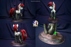 Size: 4608x3072 | Tagged: safe, artist:shuxer59, oc, oc only, oc:blackjack, cyborg, pony, unicorn, fallout equestria, fallout equestria: project horizons, absurd resolution, level 2 (project horizons), sculpture, traditional art