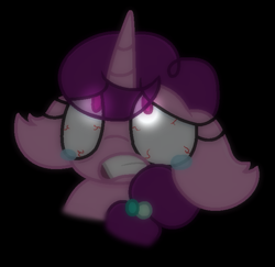 Size: 673x655 | Tagged: safe, artist:thefanficfanpony, sugar belle, pony, unicorn, bloodshot eyes, crying, floppy ears, sad, solo