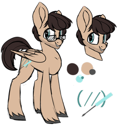 Size: 1024x1093 | Tagged: safe, artist:beashay, oc, oc only, oc:joshua, pegasus, pony, cutie mark background, glasses, male, simple background, solo, stallion, transparent background