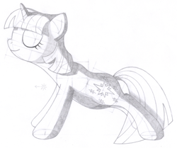 Size: 1724x1444 | Tagged: safe, artist:aafh, twilight sparkle, pony, unicorn, monochrome, solo, traditional art