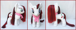 Size: 1881x742 | Tagged: safe, artist:lilmoon, cherry jubilee, pony, alternate hairstyle, brushable, irl, photo, plushie, solo