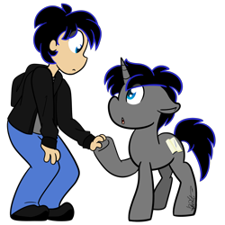 Size: 2997x3000 | Tagged: safe, artist:befishproductions, oc, oc only, oc:epic fable, pony, unicorn, clothes, high res, human ponidox, male, self ponidox, simple background, stallion, transparent background