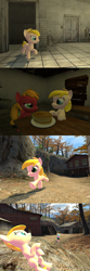 Size: 1400x4200 | Tagged: safe, artist:soad24k, oc, oc only, oc:chipper leaf, oc:flash bang, oc:macalin, earth pony, pony, 3d, cyoa, cyoa:filly adventure, female, filly, gmod