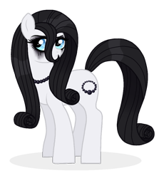 Size: 746x836 | Tagged: safe, artist:unoriginai, oc, oc only, oc:precious pearl, earth pony, pony, cute, female, jewelry, mare, necklace, offspring, parent:filthy rich, parent:rarity, parents:raririch, pearl necklace, simple background, solo, transparent background