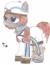 Size: 2550x3300 | Tagged: safe, artist:aridne, pony, blanc, hyperdimension neptunia, ponified, solo, traditional art